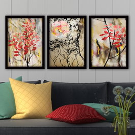 Wallity Cuadro Decorativo Enmarcado Multicolor (3 piezas)